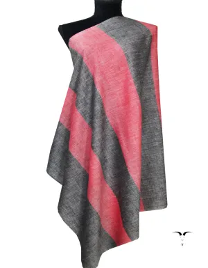 Red and Black Striped Pashmina Shawl 7221