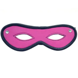 Rouge Garments Pink Open Eye Bondage Leather Mask for Couples